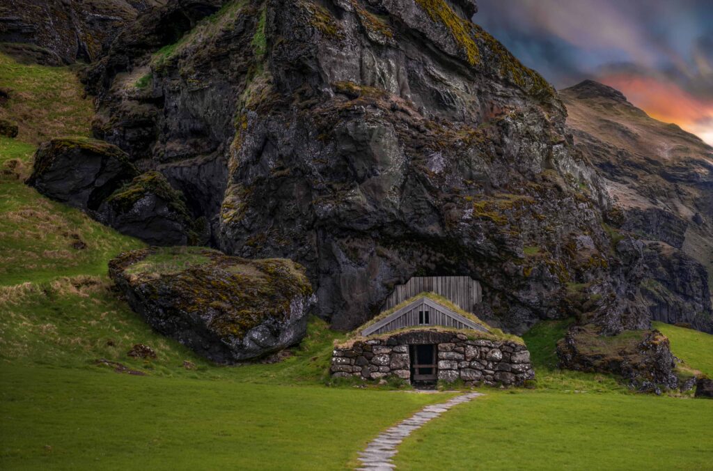 Rútshellir cave in south Iceland