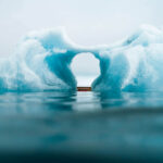 Kayak on Jokulsarlon glacier lagoon