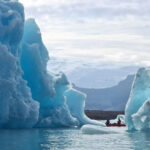 Kayak on Jokulsarlon glacier lagoon