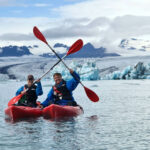 Kayak on Jokulsarlon glacier lagoon