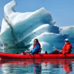 Kayak on Jokulsarlon glacier lagoon