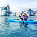 Kayak on Jokulsarlon glacier lagoon