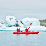 Kayak on Jokulsarlon glacier lagoon