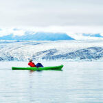 Kayak on Jokulsarlon glacier lagoon