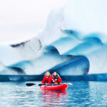 Kayak on Jokulsarlon glacier lagoon