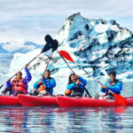 Kayak on Jokulsarlon glacier lagoon