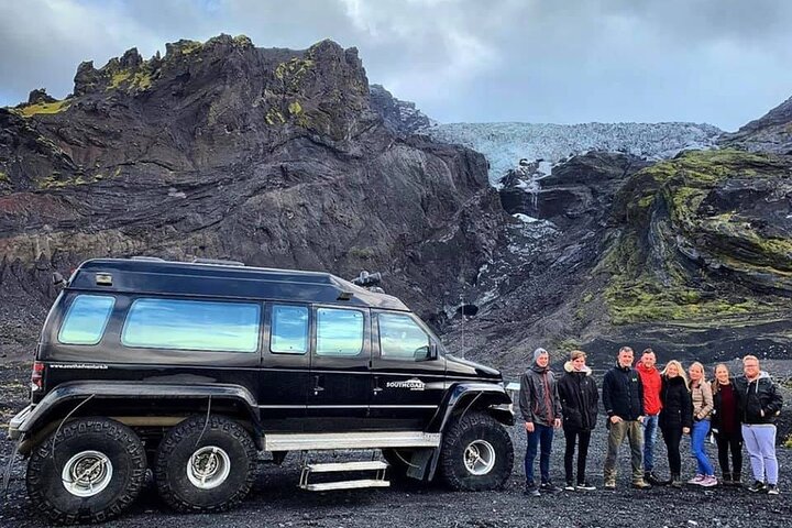 stop at Gígjökull Glacier on the Þórsmörk Super Jeep Tour