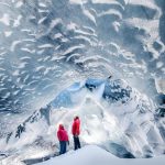 Askur Ice Cave on Myrdalsjokull Glacier in South Iceland