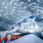 Askur Ice Cave on Myrdalsjokull Glacier in South Iceland