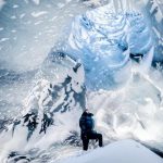 Askur Ice Cave on Myrdalsjokull Glacier in South Iceland