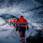 Askur Ice Cave on Myrdalsjokull Glacier in South Iceland
