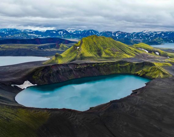 Hnausapollur Lake in the highlands of Iceland, Landmannalaugar Private Tour in Iceland