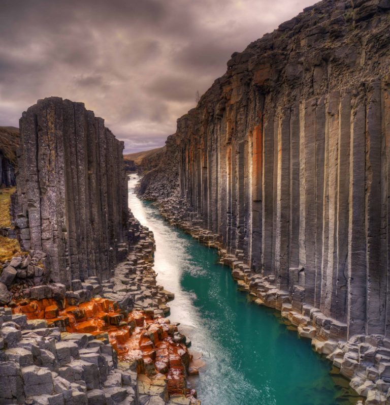 Stuðlagil Canyon, basalt column canyon in East Iceland