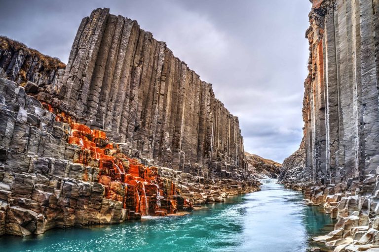 Stuðlagil Canyon, basalt column canyon in East Iceland