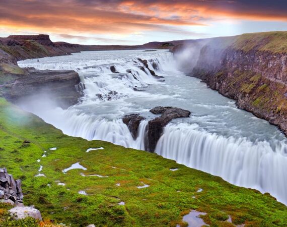Gullfoss waterfall in the Golden Circle of Iceland