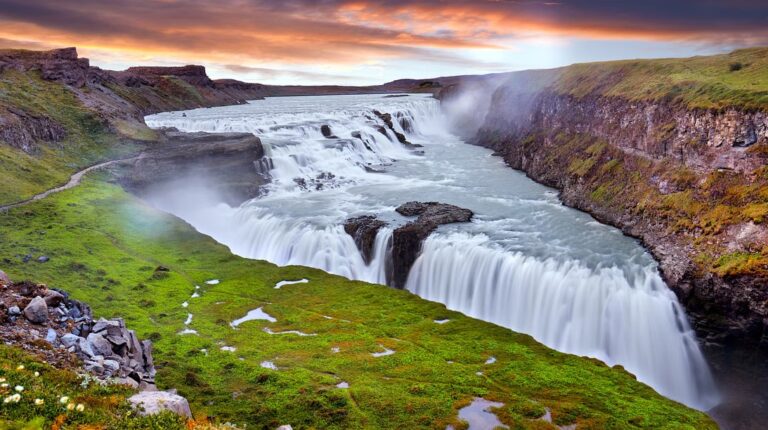 Gullfoss waterfall in the Golden Circle of Iceland