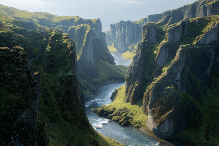 Fjaðrárgljúfur canyon in Iceland