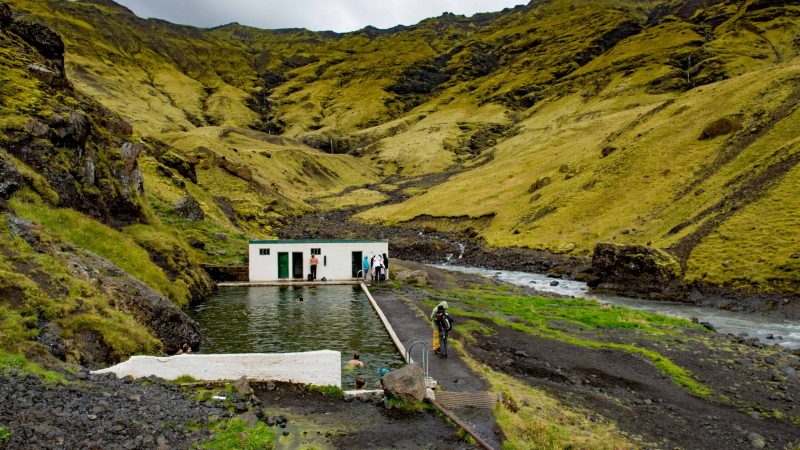 Seljavallalaug swimming pool in south Iceland