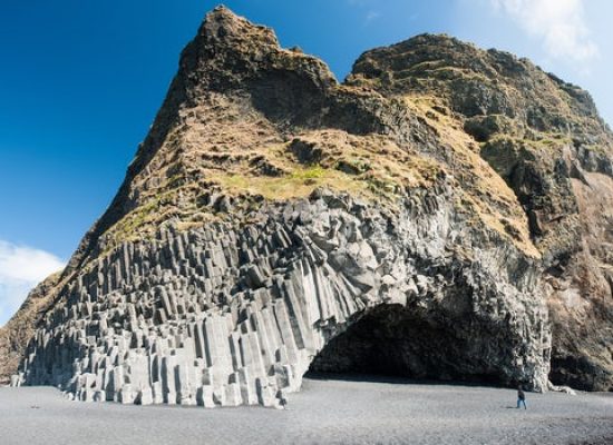 lava cave at Reynisfjara black sand beach in south Iceland, Hálsanefshellir cave on Reynisfjara black sand beach, 2 Day Winter Package