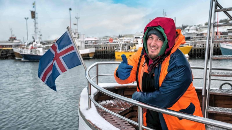 Icelandic fisherman on a boat in Reykjavik